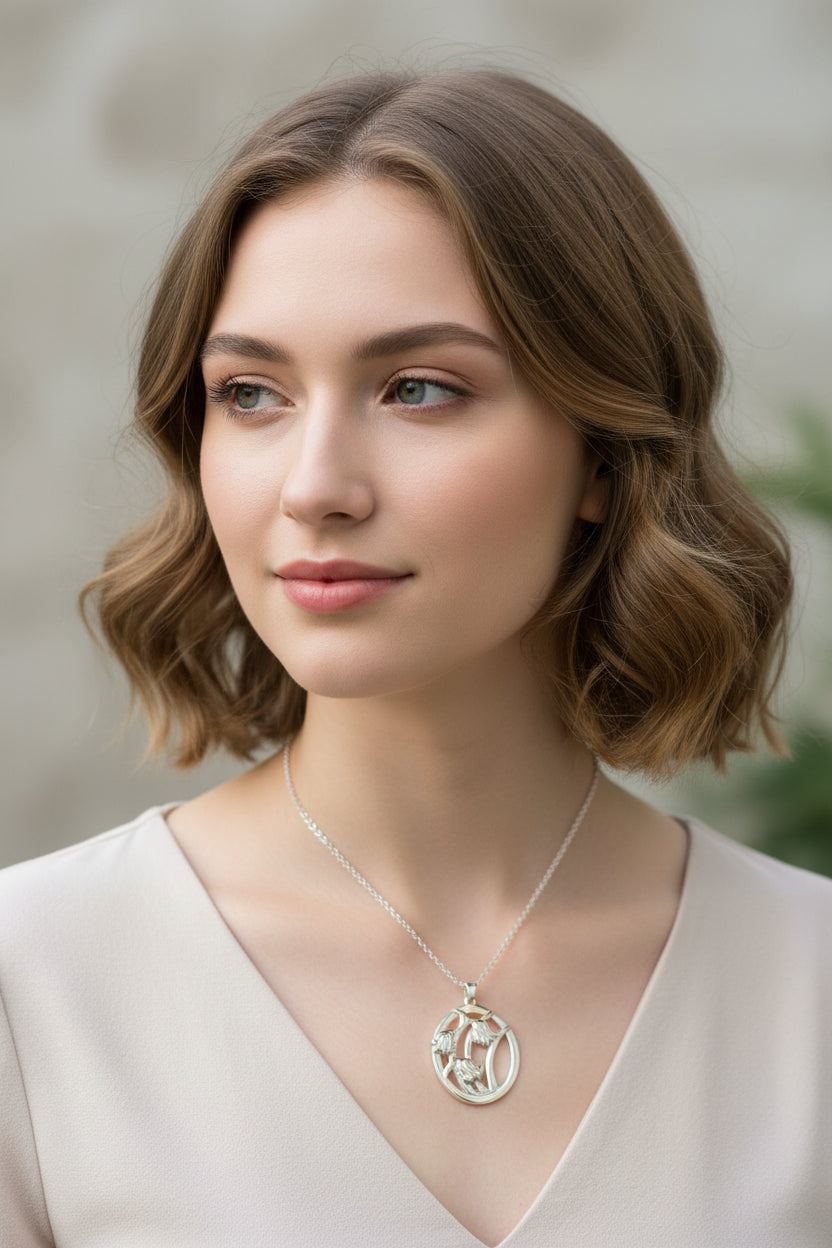 Bluebell Necklace, Anniversary Gift, Scotland Jewelry, Flower Jewelry, Celtic Jewelry, Nature Jewelry, Scottish Jewelry, Flower Pendant