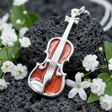 Realistic Enamel Fiddle Necklace - Handmade in Scotland — view 11