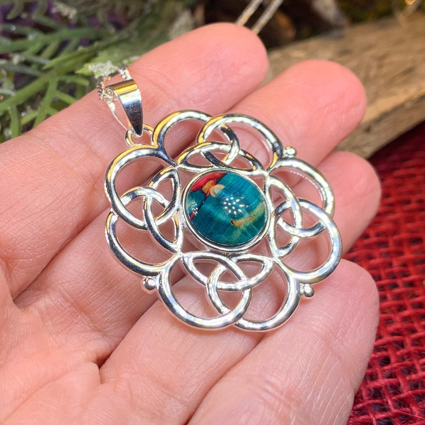 Celtic Knot Necklace, Scotland Necklace, Celtic Jewelry, Nature Necklace, Norse Jewelry, Heathergem Gift, Graduation Gift, Anniversary Gift