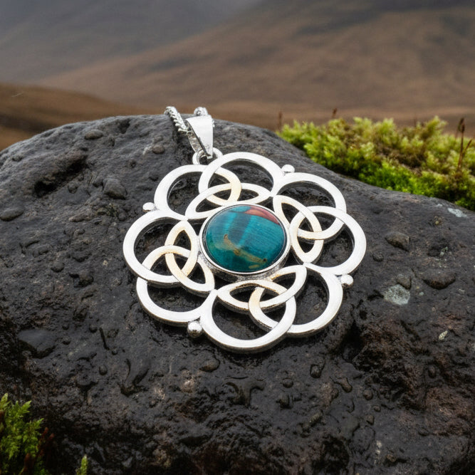 Celtic Knot Necklace, Scotland Necklace, Celtic Jewelry, Nature Necklace, Norse Jewelry, Heathergem Gift, Graduation Gift, Anniversary Gift