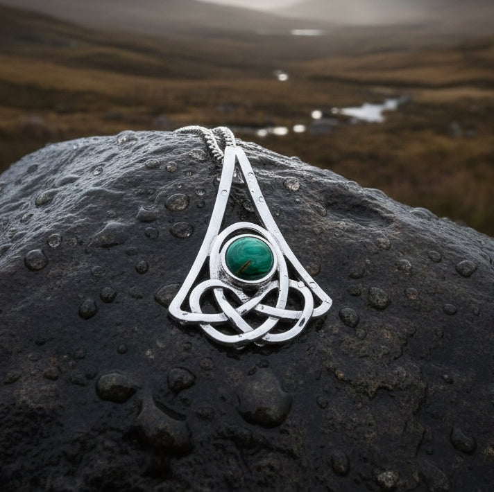 Celtic Knot Necklace, Scotland Necklace, Celtic Jewelry, Nature Necklace, Norse Jewelry, Heathergem Gift, Graduation Gift, Anniversary Gift
