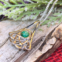 Load image into Gallery viewer, Celtic Knot Necklace, Scotland Necklace, Celtic Jewelry, Nature Necklace, Norse Jewelry, Heathergem Gift, Graduation Gift, Anniversary Gift
