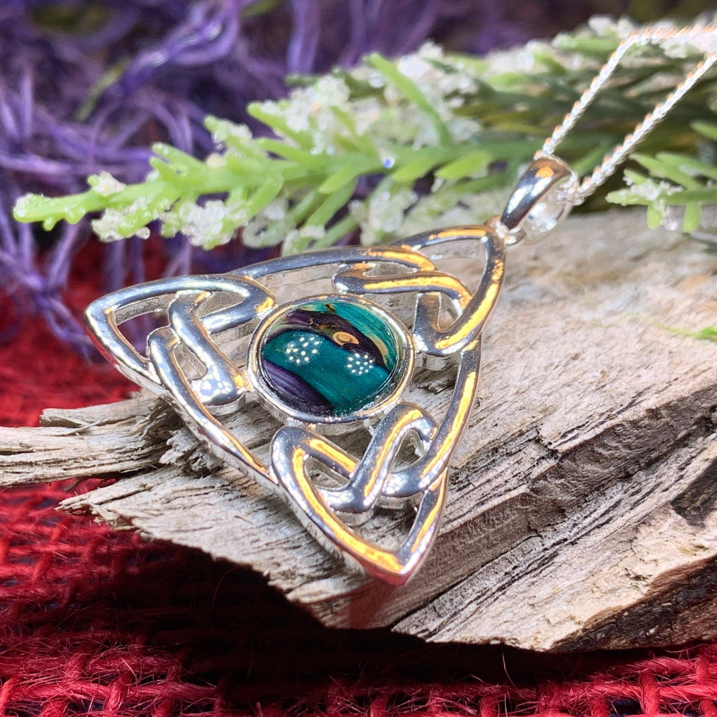 Celtic Knot Necklace, Scotland Necklace, Celtic Jewelry, Nature Necklace, Norse Jewelry, Heathergem Gift, Graduation Gift, Anniversary Gift