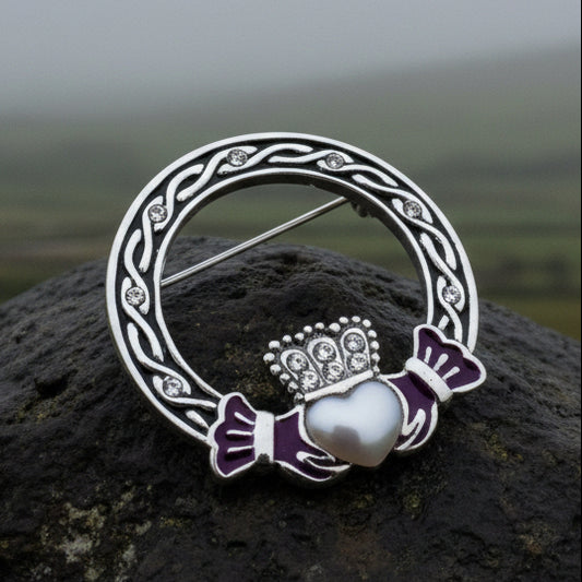 Claddagh Brooch, Celtic Brooch, Irish Jewelry, Celtic Pin, Mom Gift, Bridal Jewelry, Scarf Pin, Heart Jewelry, Girlfriend Gift, Wife Gift