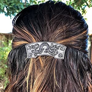Dragon Hair Clip, Dragon Barrette, Chinese Jewelry, Gothic Jewelry, Friend Gift, Wiccan Jewelry, Pewter Jewelry, Nature Barrette
