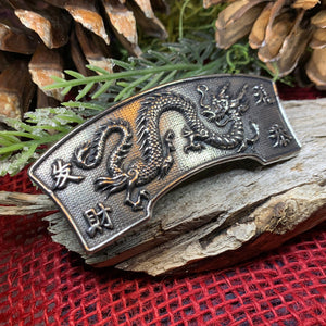 Dragon Hair Clip, Dragon Barrette, Chinese Jewelry, Gothic Jewelry, Friend Gift, Wiccan Jewelry, Pewter Jewelry, Nature Barrette