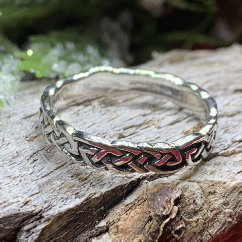 Load image into Gallery viewer, Celtic Knot Ring, Celtic Ring, Silver Irish Ring, Promise Ring, Silver Boho Ring, Irish Dance Gift, Anniversary Gift, Scottish Band Ring
