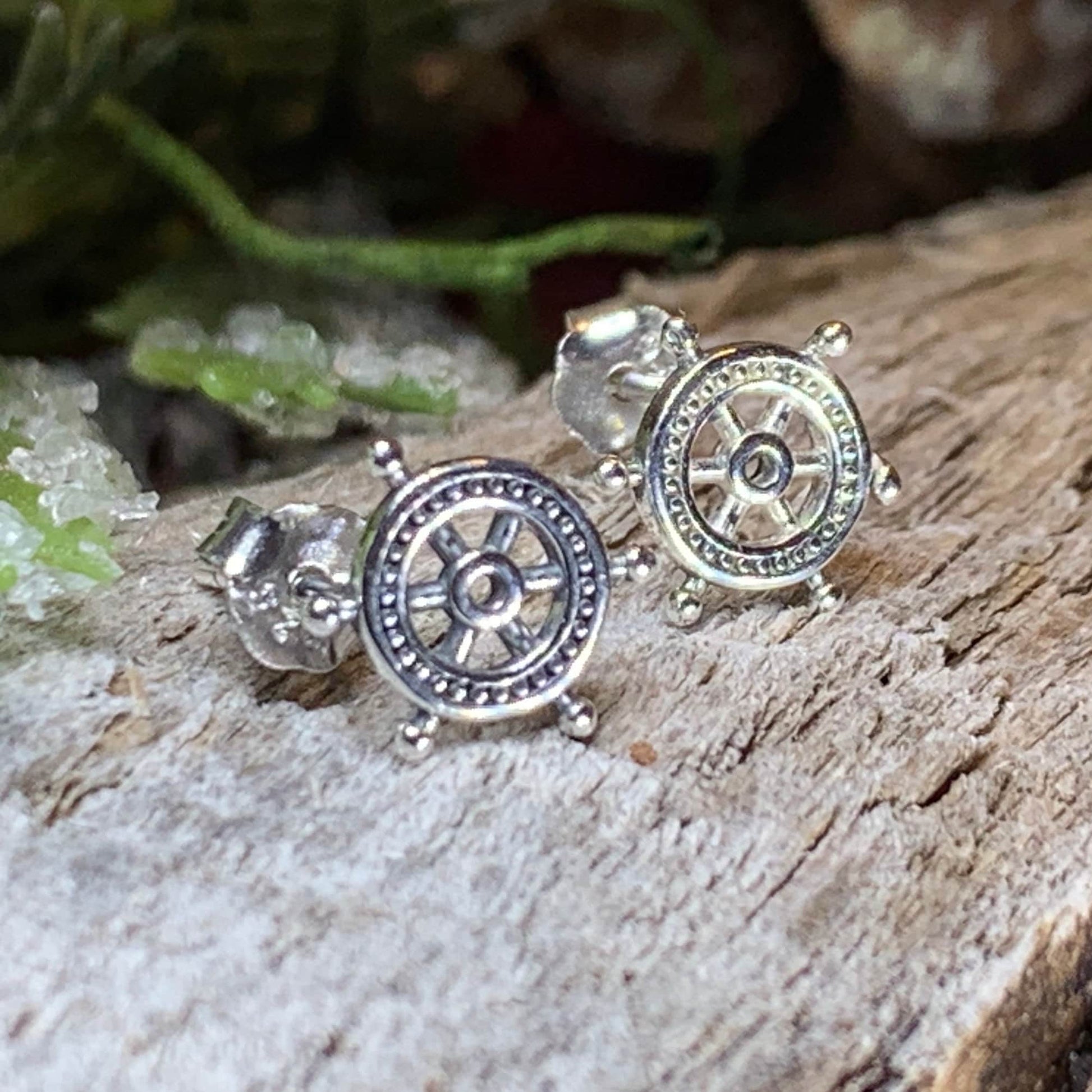 Ship's Helm Earrings, Friendship Jewelry, Nautical Jewelry, Anniversary Gift, Inspirational Jewelry, Gift for Her, Christian Jewelry