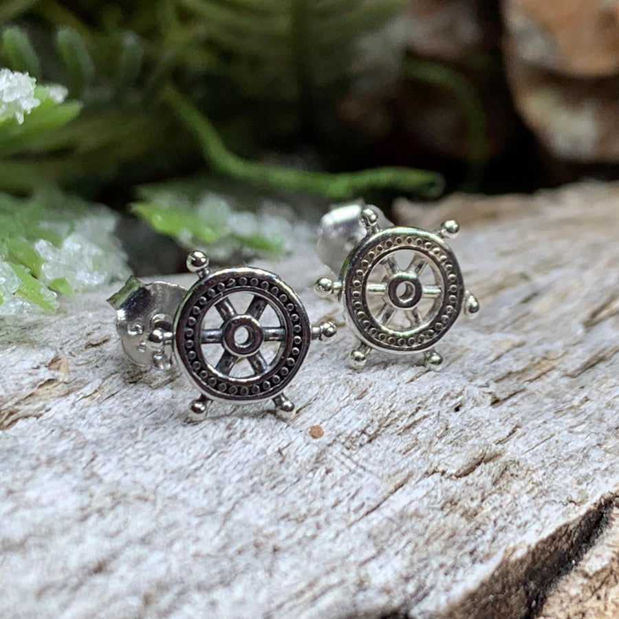 Ship's Helm Earrings, Friendship Jewelry, Nautical Jewelry, Anniversary Gift, Inspirational Jewelry, Gift for Her, Christian Jewelry