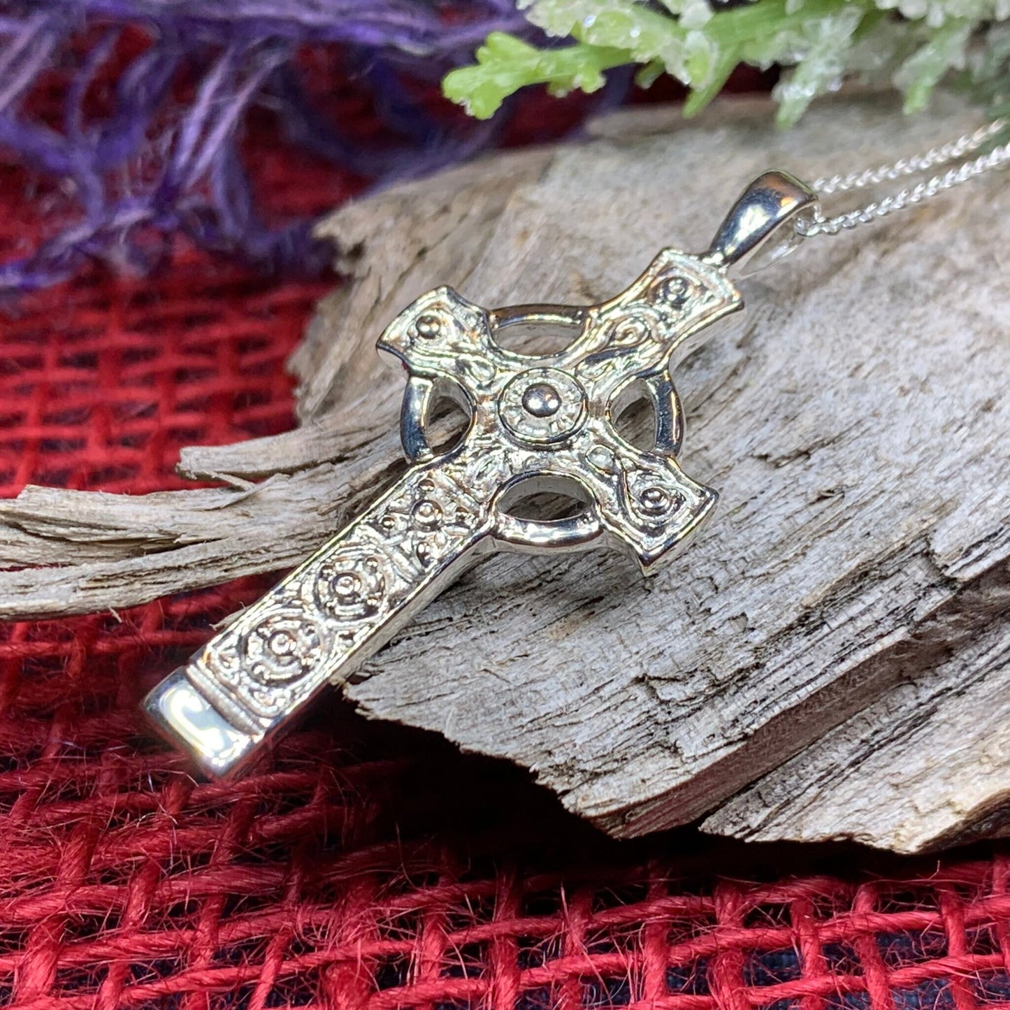 Celtic Cross Necklace, Scottish Jewelry, Scotland Pendant, First Communion Cross, Silver Christian Jewelry, Religious Jewelry, Dad Gift