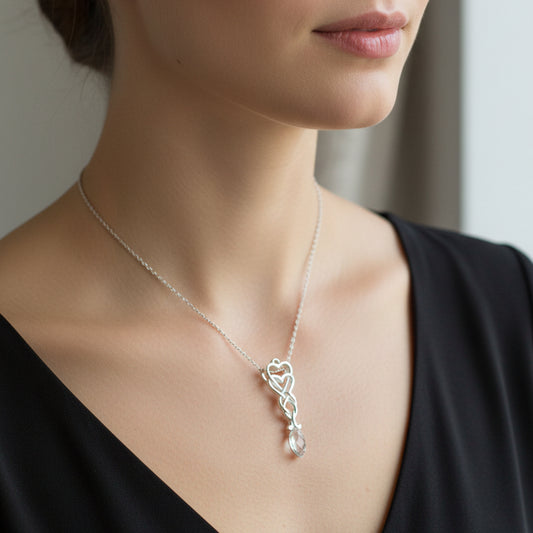 Celtic Hearts Welsh Love Spoon Necklace — view 7