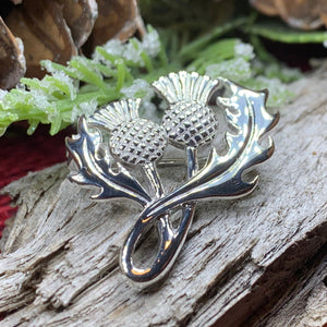 Thistle Brooch, Scotland Jewelry, Celtic Pin, Outlander Gift, Thistle Jewelry, Scottish Gift, Flower Pin, Anniversary Gift, Silver Mom Gift