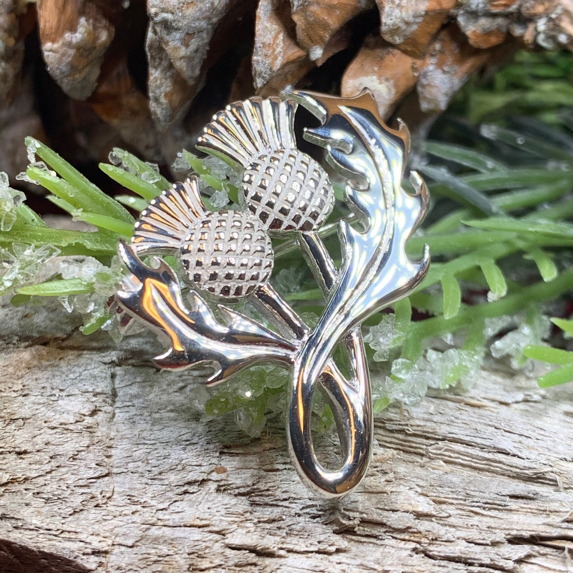 Thistle Brooch, Scotland Jewelry, Celtic Pin, Outlander Gift, Thistle Jewelry, Scottish Gift, Flower Pin, Anniversary Gift, Silver Mom Gift