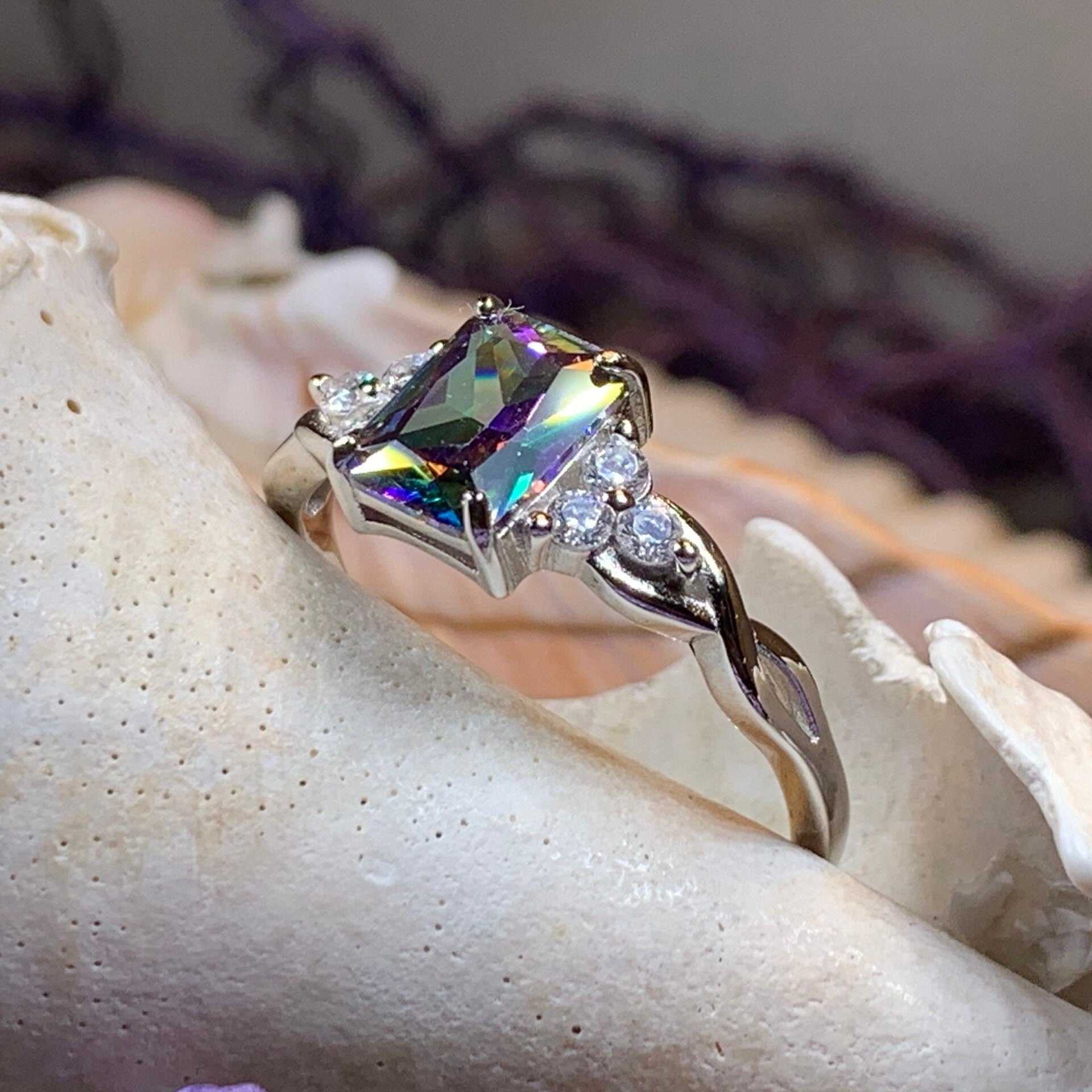 Scottish Celtic Ring, Celtic Ring, Scotland Ring, Mystic Topaz Boho Ring, Celtic Knot Jewelry, Anniversary Gift, Promise Ring, Mom Gift