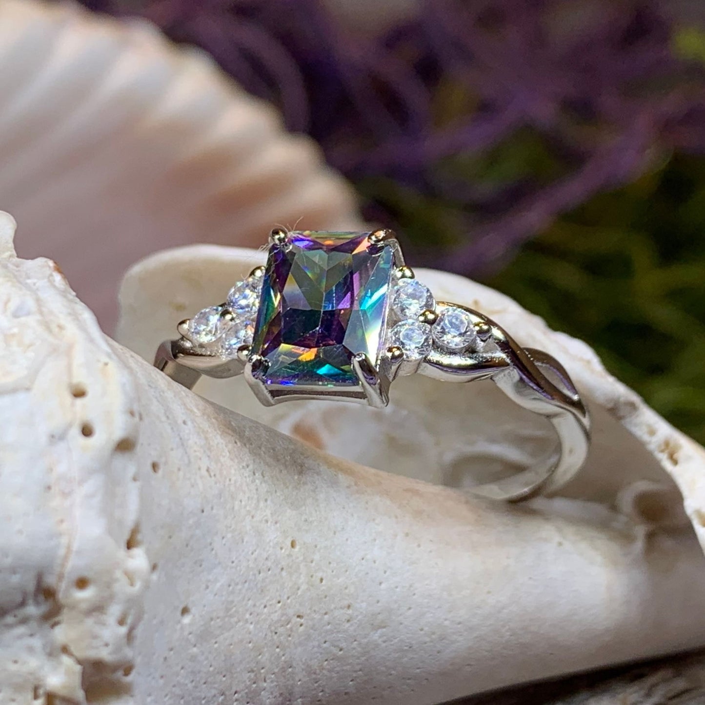 Scottish Celtic Ring, Celtic Ring, Scotland Ring, Mystic Topaz Boho Ring, Celtic Knot Jewelry, Anniversary Gift, Promise Ring, Mom Gift