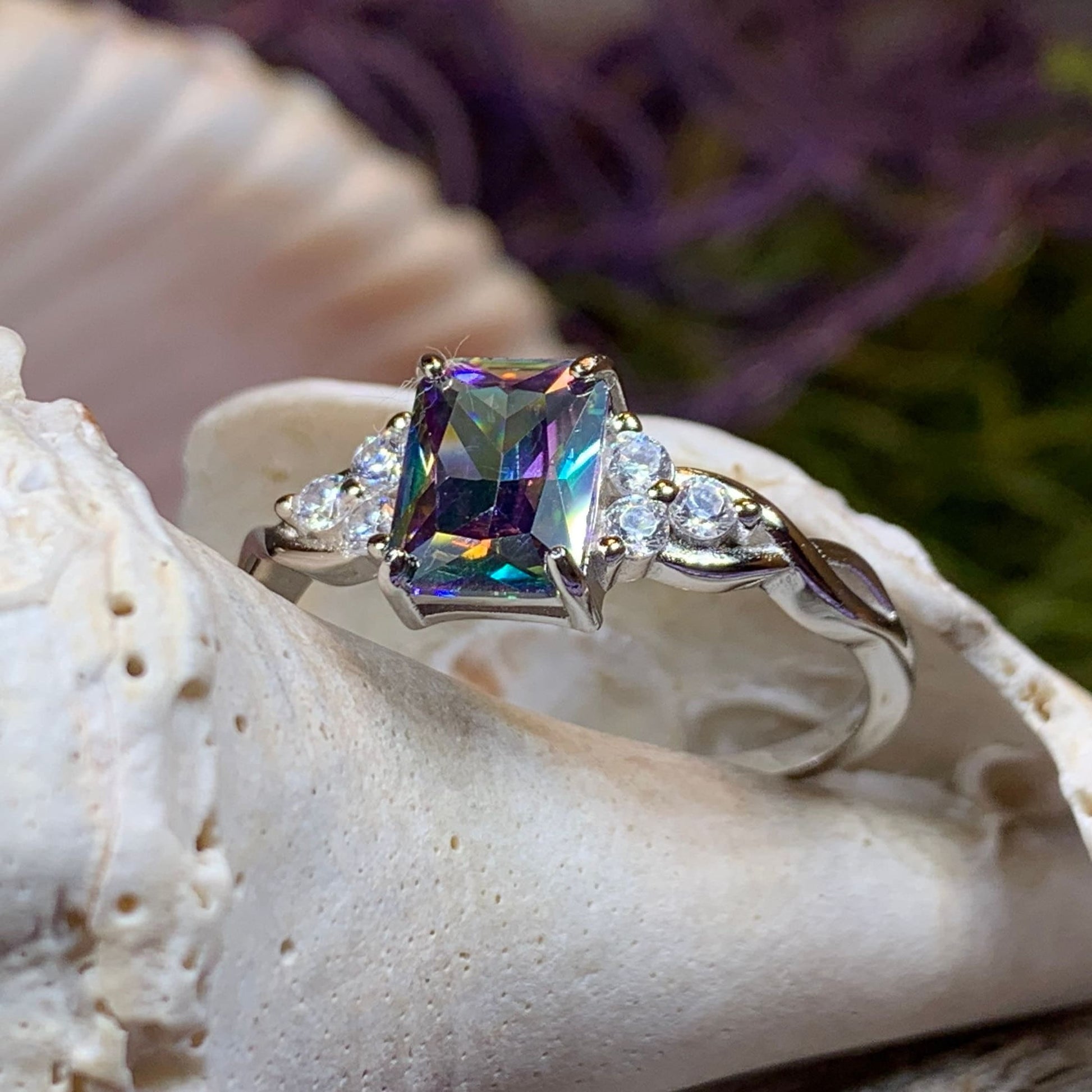 Scottish Celtic Ring, Celtic Ring, Scotland Ring, Mystic Topaz Boho Ring, Celtic Knot Jewelry, Anniversary Gift, Promise Ring, Mom Gift