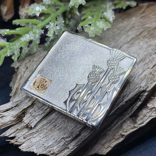 Thistle Brooch, Scotland Jewelry, Outlander Jewelry, Bridal Brooch, Thistle Jewelry, Scottish Jewelry, Celtic Brooch, Art Deco Silver Pin