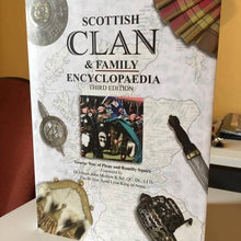 Load image into Gallery viewer, Scottish Clan Book, Scotland Family Clans, Clan Encyclopaedia, Scottish History Book, Hard Cover Book, Bagpiper, Clan Names, Dad Gift
