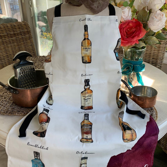 Scottish Apron, Scotland Gift, Whisky Lover Gift, Chef Gift, Bagpiper Gift, Outlander Gift, Whiskey Gift, Mom Gift, Sister Gift, Dad Gift