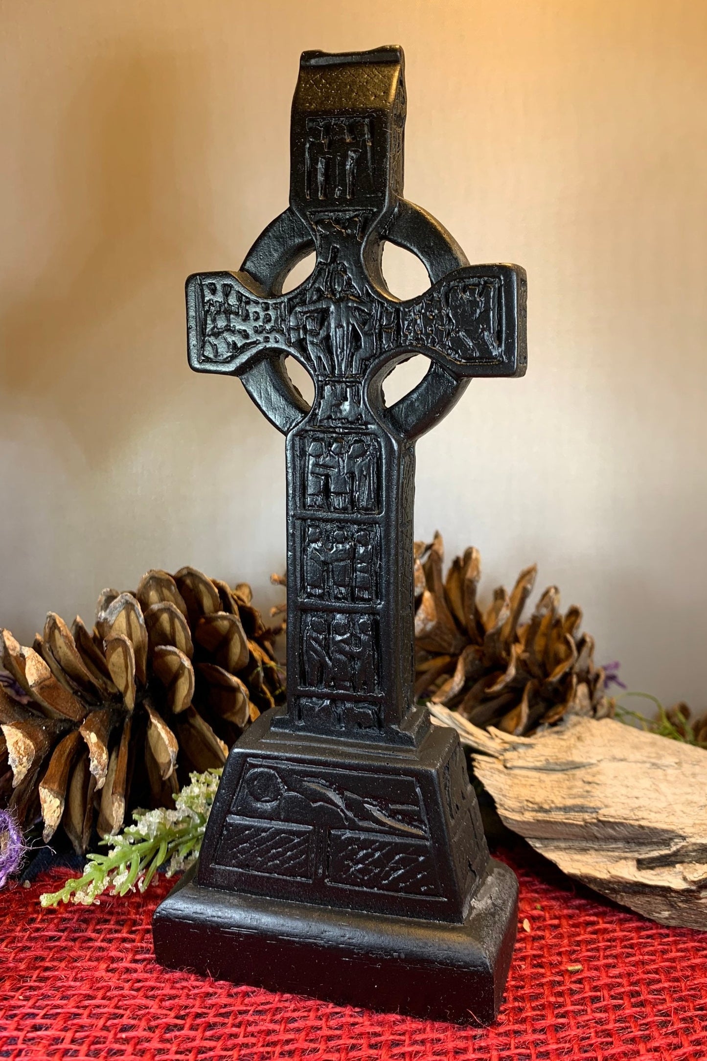 Monasterboice Celtic Cross, Turf High Cross, Irish Cross Statue, Ireland Gift, Irish Turf, Housewarming Gift, New Home Gift, Confirmation
