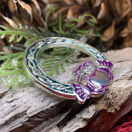 Claddagh Brooch, Celtic Brooch, Irish Jewelry, Celtic Pin, Mom Gift, Bridal Jewelry, Scarf Pin, Heart Jewelry, Girlfriend Gift, Wife Gift