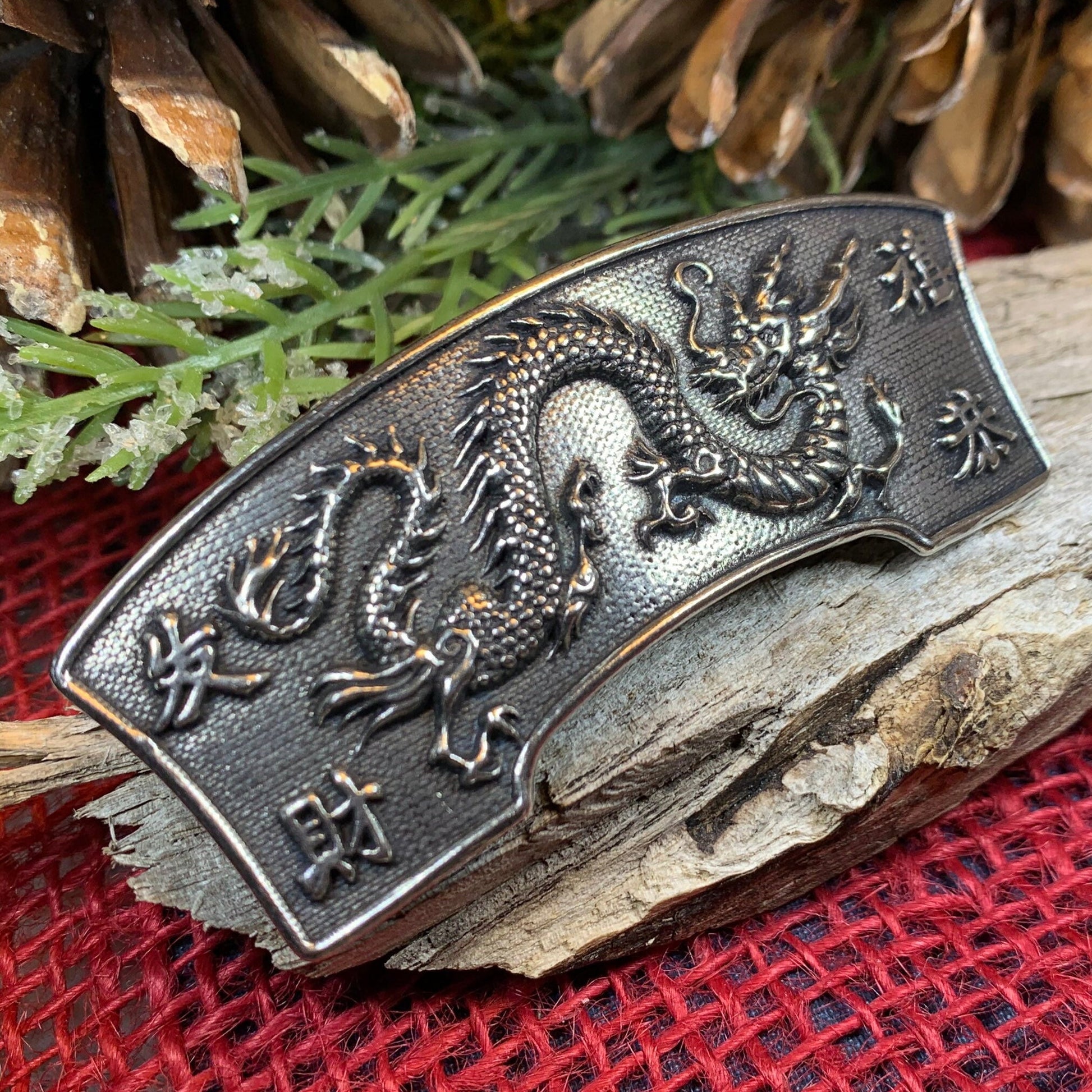 Dragon Hair Clip, Dragon Barrette, Chinese Jewelry, Gothic Jewelry, Friend Gift, Wiccan Jewelry, Pewter Jewelry, Nature Barrette