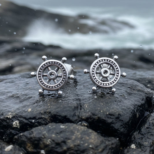 Ship's Helm Earrings, Friendship Jewelry, Nautical Jewelry, Anniversary Gift, Inspirational Jewelry, Gift for Her, Christian Jewelry