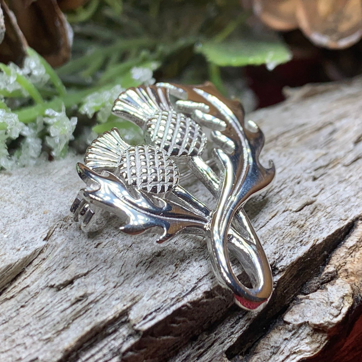 Thistle Brooch, Scotland Jewelry, Celtic Pin, Outlander Gift, Thistle Jewelry, Scottish Gift, Flower Pin, Anniversary Gift, Silver Mom Gift