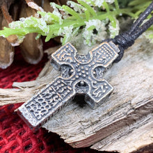 Load image into Gallery viewer, Celtic Cross Necklace, Irish Cross, Ireland Cross Necklace, First Communion Cross, Religious Gift, Cross Pendant, Medieval High Cross
