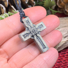 Load image into Gallery viewer, Celtic Cross Necklace, Irish Cross, Ireland Cross Necklace, First Communion Cross, Religious Gift, Cross Pendant, Dromiskin High Cross
