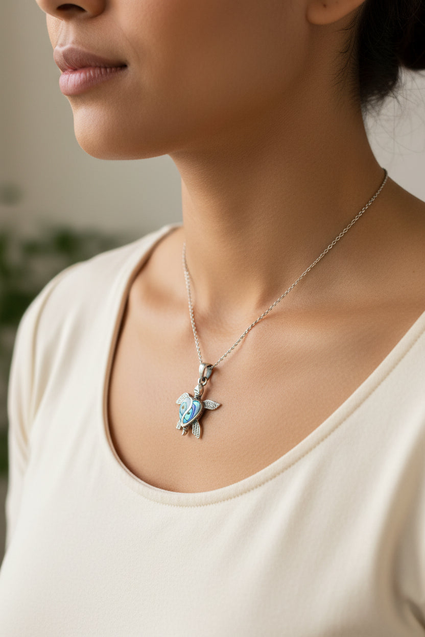 Turtle Necklace, Nature Necklace, Ocean Jewelry, Graduation Gift, Anniversary Gift, Sea Turtle Necklace, Mom Gift, Nautical Jewelry