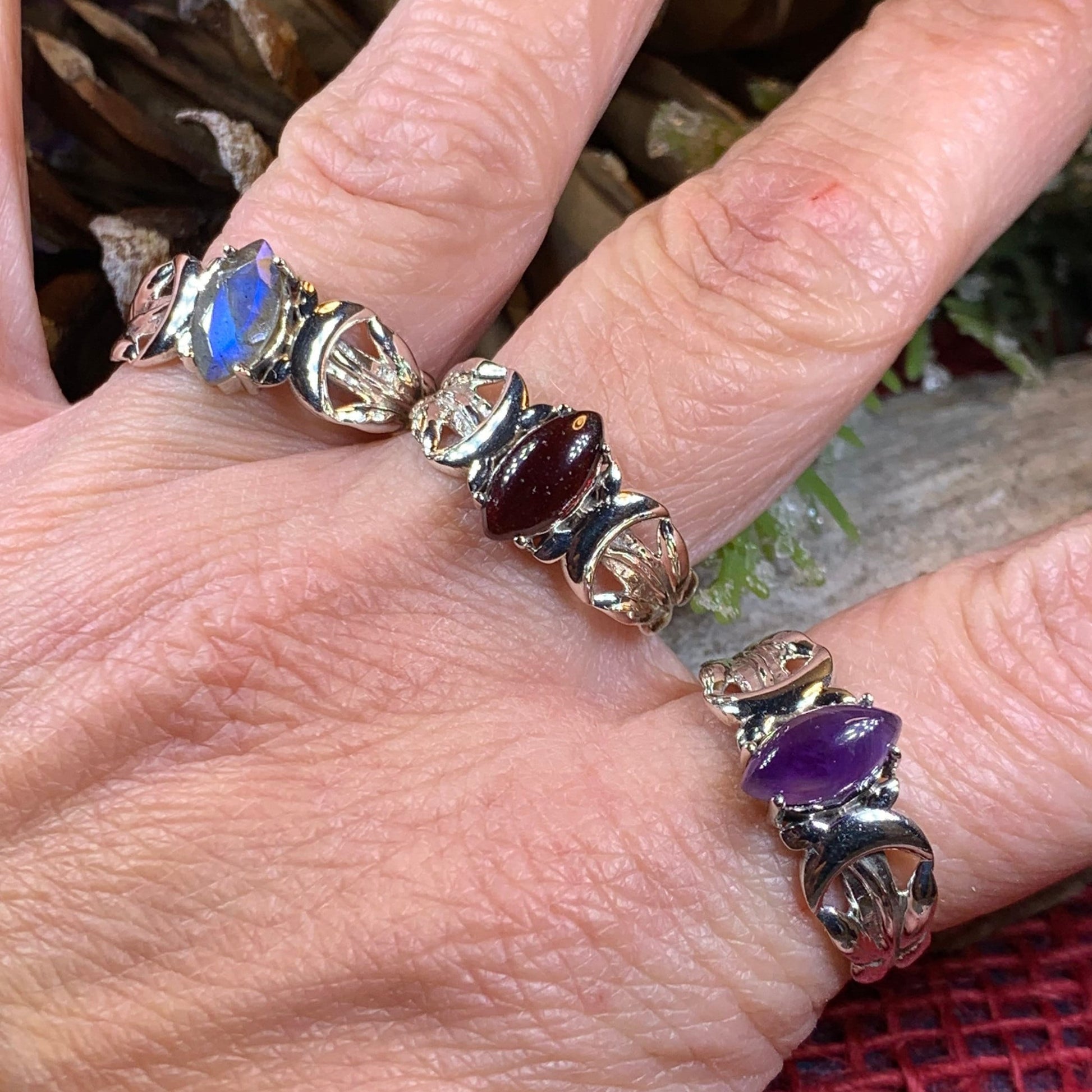 Triple Moon Ring, Celtic Jewelry, Celestial Jewelry, Goddess Jewelry, Moon Ring, Wiccan Jewelry, Anniversary Gift, Promise Ring, Wife Gift