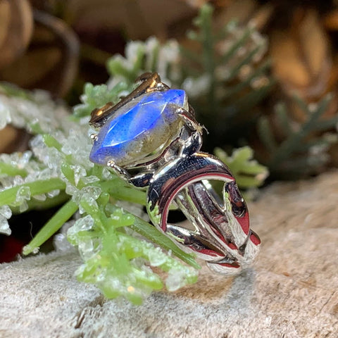 Load image into Gallery viewer, Triple Moon Ring, Celtic Jewelry, Celestial Jewelry, Goddess Jewelry, Moon Ring, Wiccan Jewelry, Anniversary Gift, Promise Ring, Wife Gift
