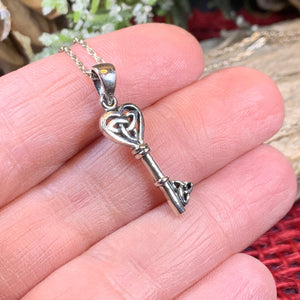 Celtic Key Necklace, Irish Jewelry, Celtic Jewelry, Ireland Gift, Key Pendant, Scotland Jewelry, Celtic Knot Jewelry, Trinity Knot Pendant