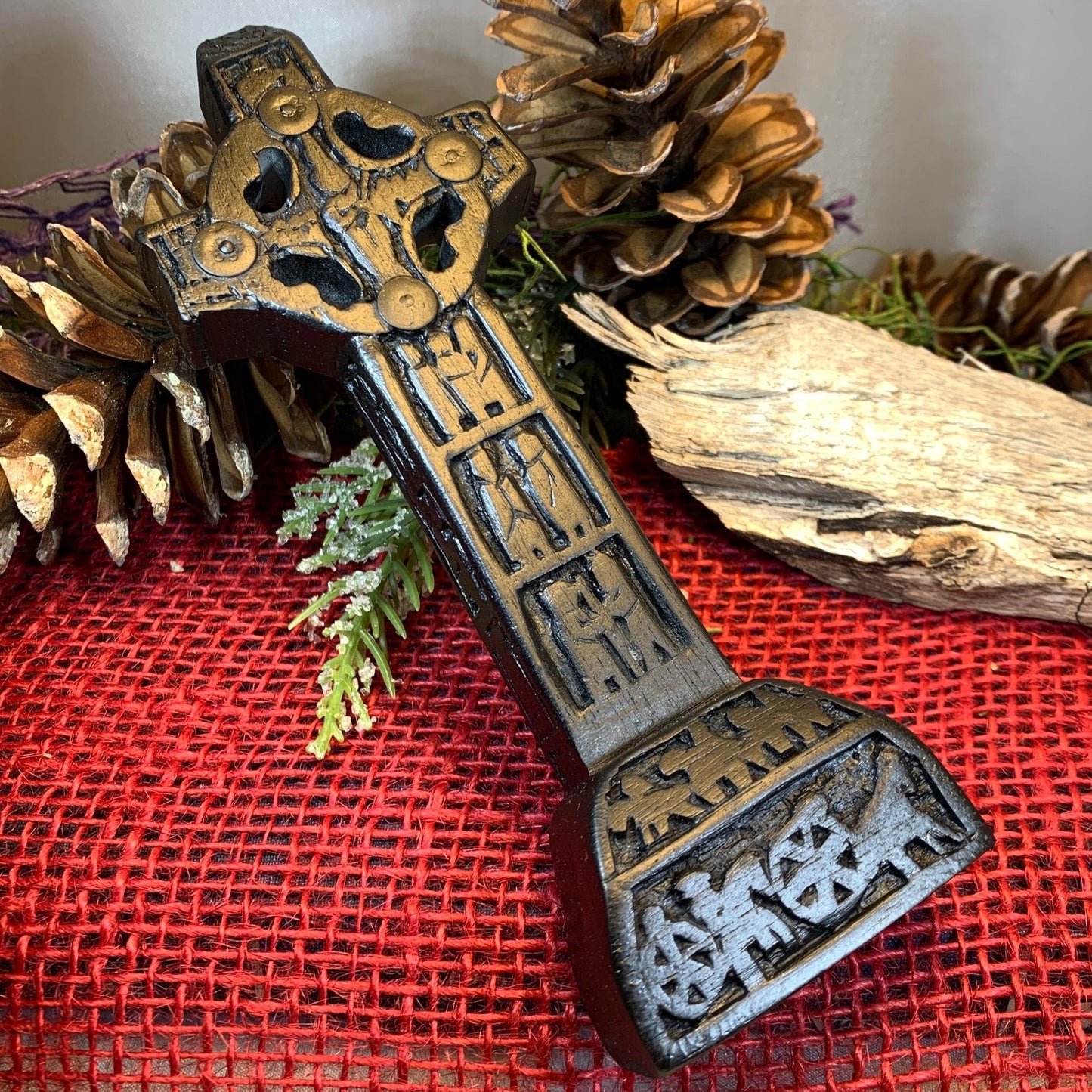 Clonmacnois Celtic Cross, Turf High Cross, Irish Cross Statue, Ireland Gift, Irish Turf, Housewarming Gift, New Home Gift, Confirmation Gift