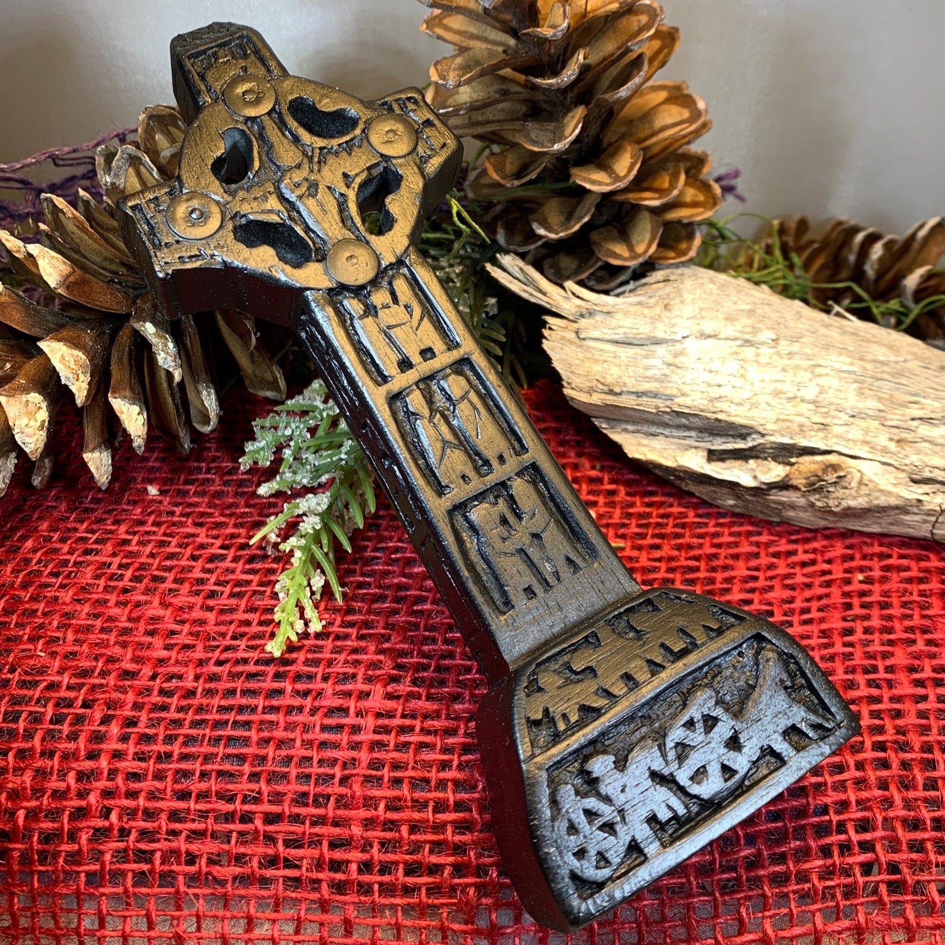 Clonmacnois Celtic Cross, Turf High Cross, Irish Cross Statue, Ireland Gift, Irish Turf, Housewarming Gift, New Home Gift, Confirmation Gift