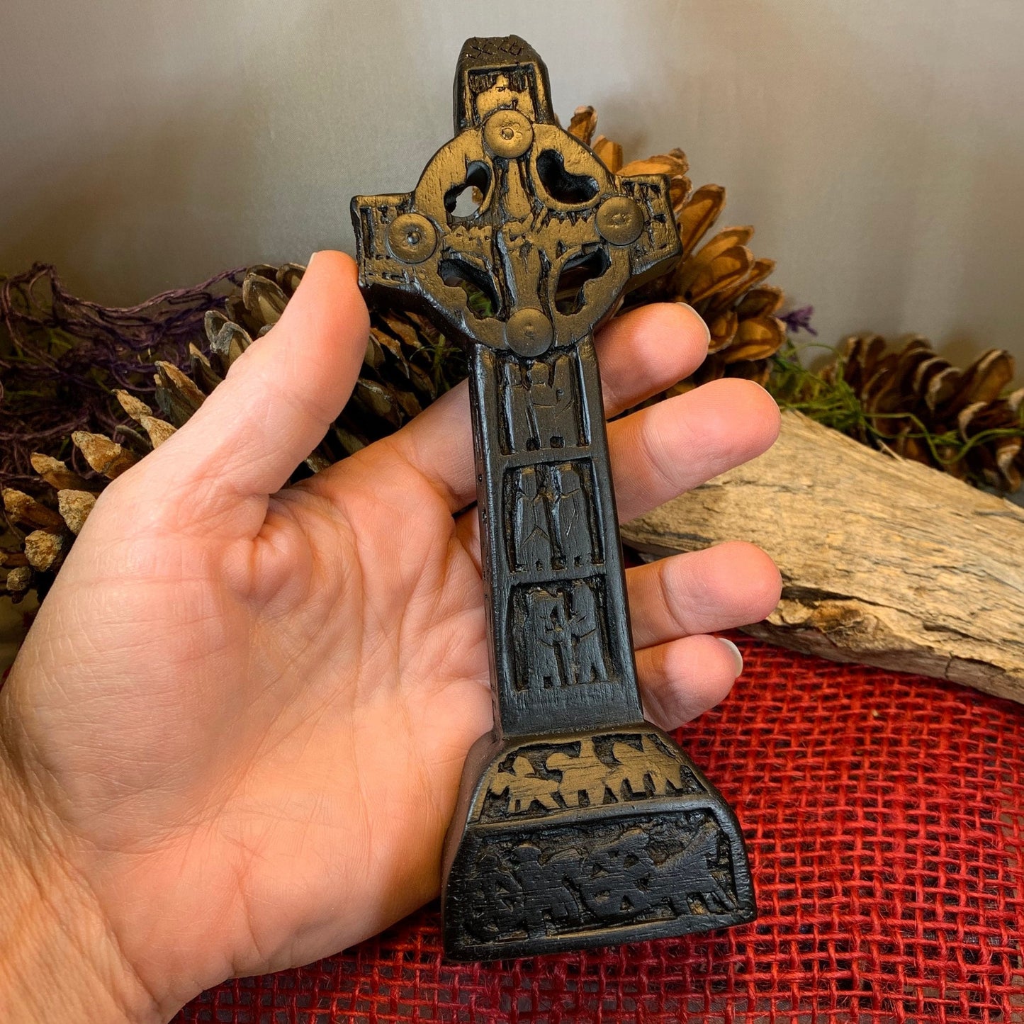 Clonmacnois Celtic Cross, Turf High Cross, Irish Cross Statue, Ireland Gift, Irish Turf, Housewarming Gift, New Home Gift, Confirmation Gift