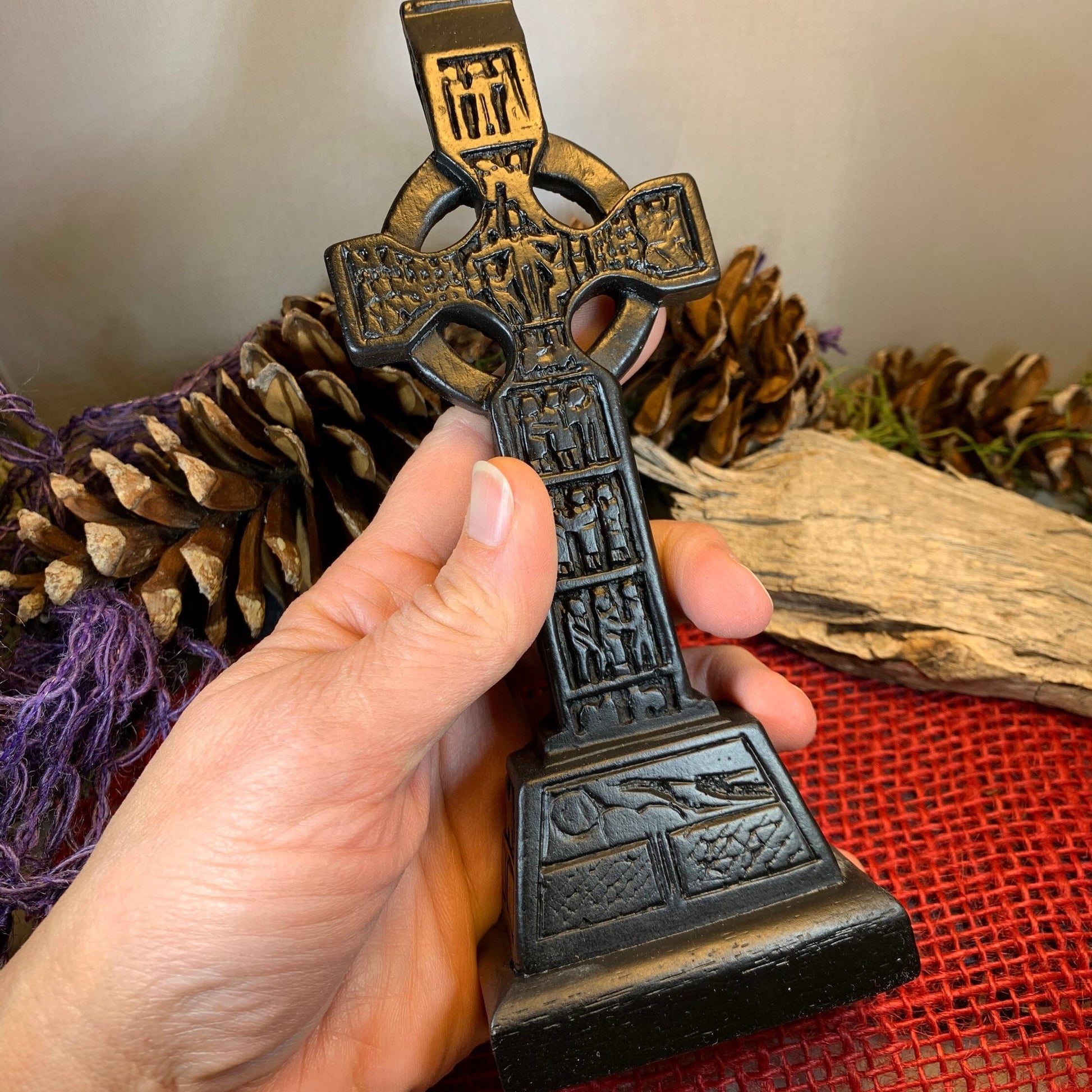 Monasterboice Celtic Cross, Turf High Cross, Irish Cross Statue, Ireland Gift, Irish Turf, Housewarming Gift, New Home Gift, Confirmation