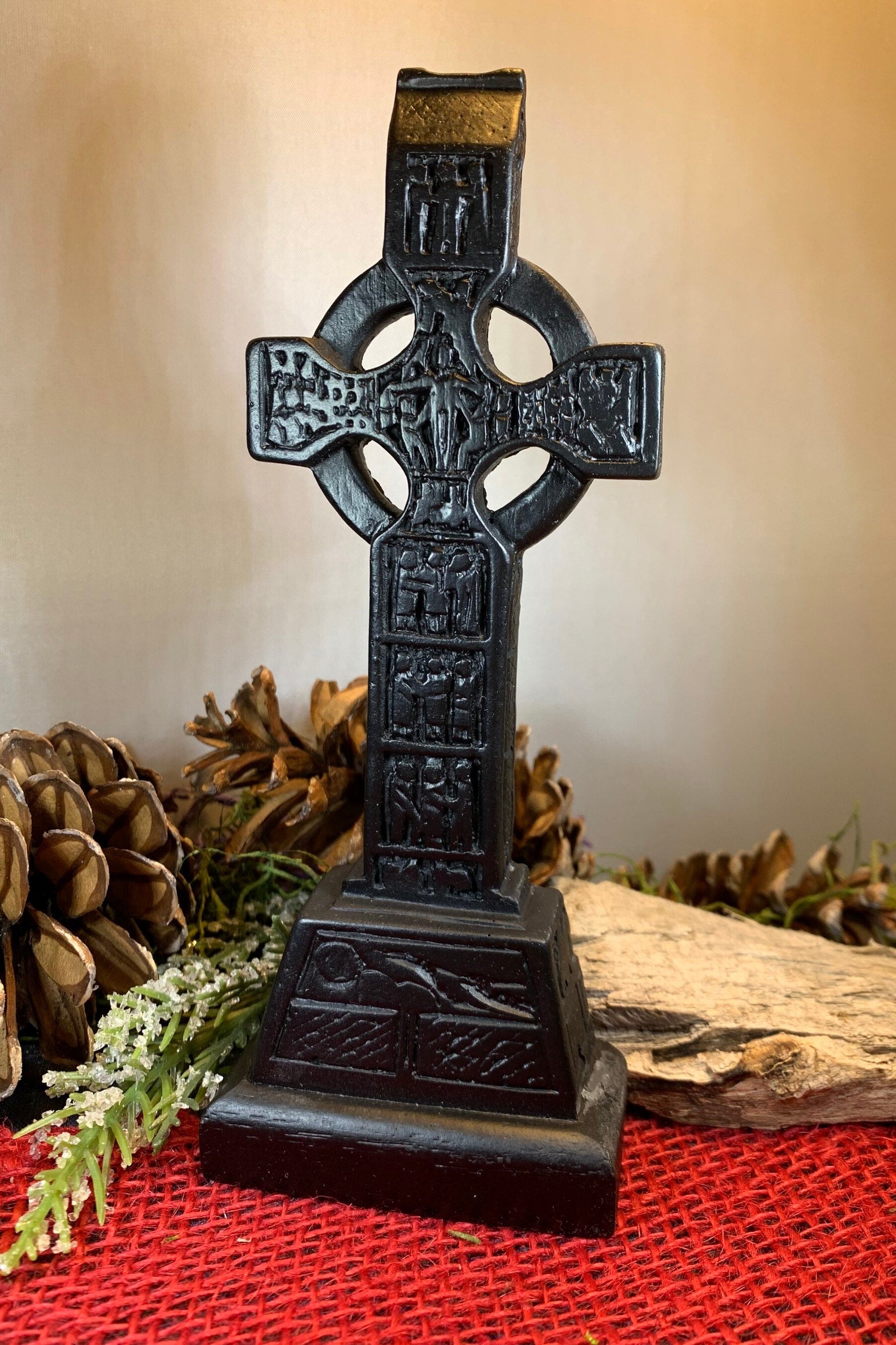 Monasterboice Celtic Cross, Turf High Cross, Irish Cross Statue, Ireland Gift, Irish Turf, Housewarming Gift, New Home Gift, Confirmation