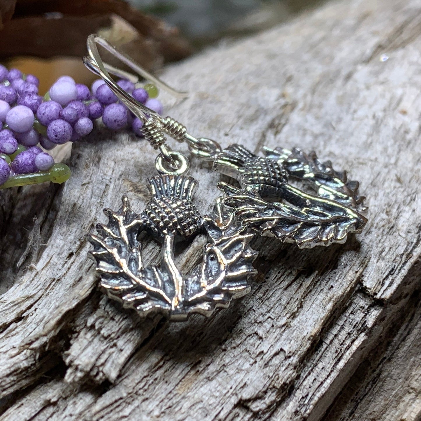 Thistle Earrings, Celtic Jewelry, Scotland Jewelry, Outlander Jewelry, Girlfriend Gift, Sister Gift, Mom Gift, Nature Jewelry, Wife Gift