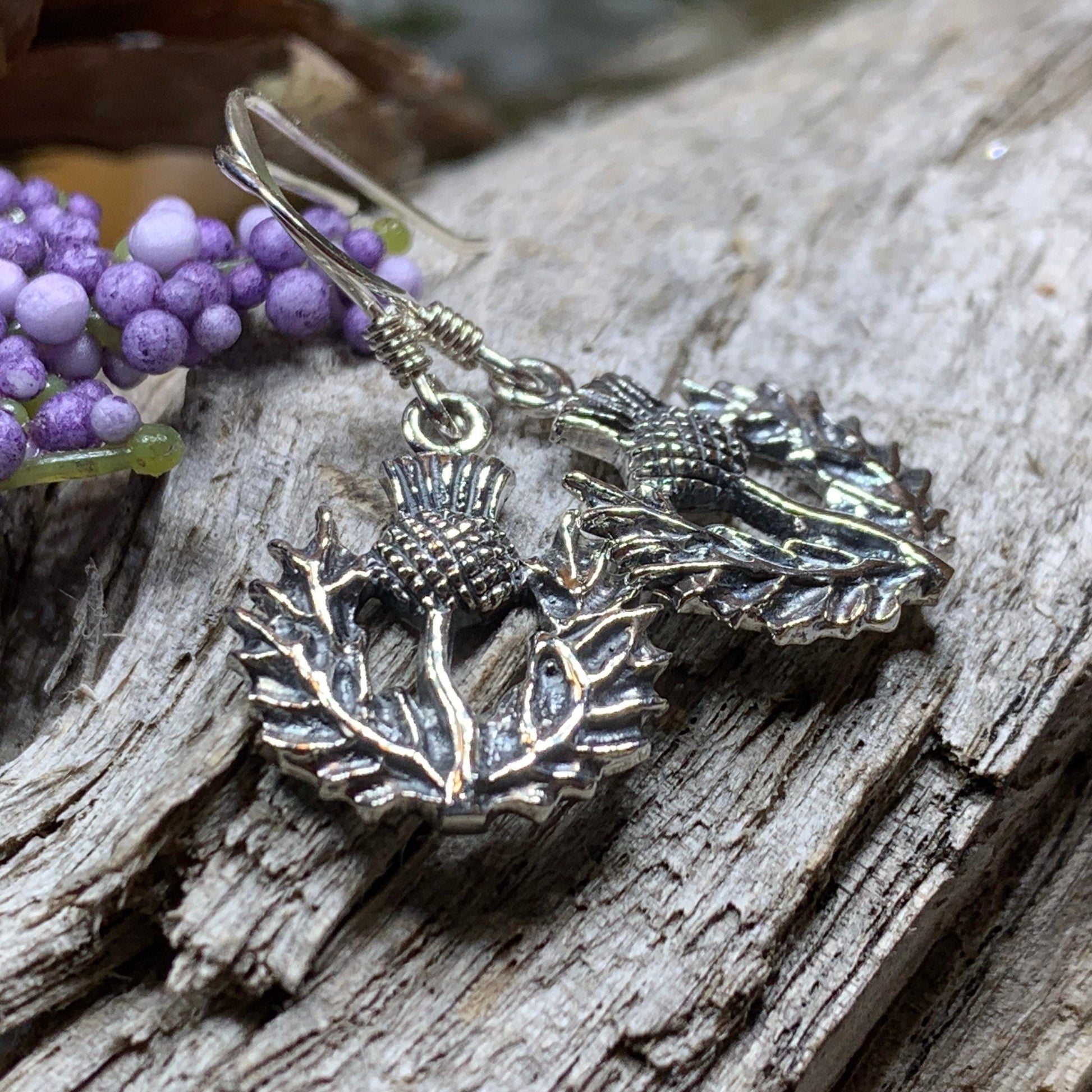 Thistle Earrings, Celtic Jewelry, Scotland Jewelry, Outlander Jewelry, Girlfriend Gift, Sister Gift, Mom Gift, Nature Jewelry, Wife Gift