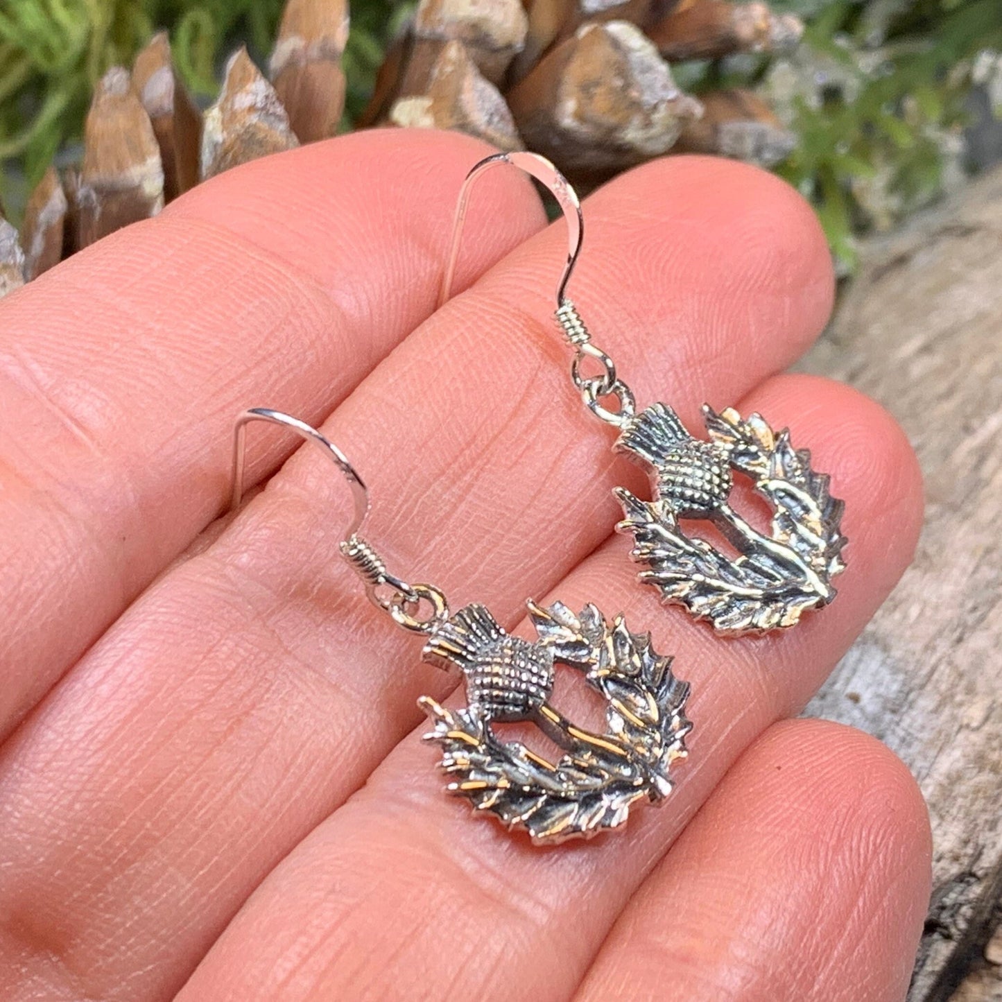 Thistle Earrings, Celtic Jewelry, Scotland Jewelry, Outlander Jewelry, Girlfriend Gift, Sister Gift, Mom Gift, Nature Jewelry, Wife Gift