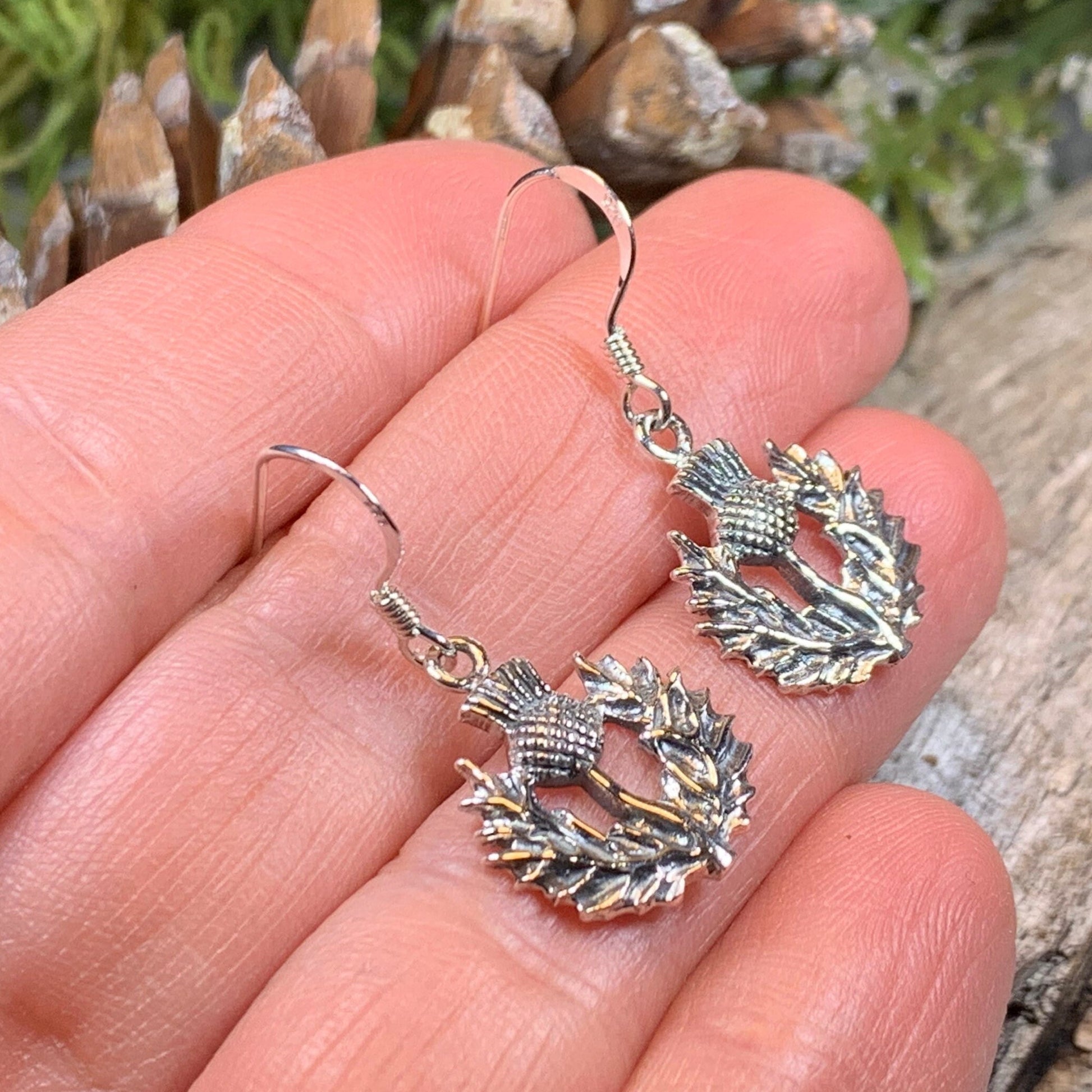 Thistle Earrings, Celtic Jewelry, Scotland Jewelry, Outlander Jewelry, Girlfriend Gift, Sister Gift, Mom Gift, Nature Jewelry, Wife Gift