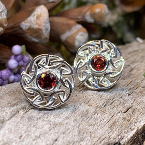 Celtic Earrings, Celtic Knot Jewelry, Birthstone Post Earrings, Boho Earrings, Anniversary Gift, Irish Jewelry, Scottish Jewelry, Wife Gift