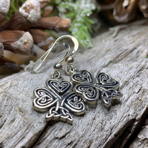 Shamrock Earrings, Celtic Jewelry, Feis Accessory, Irish Dancer, Celtic Knot Earrings, Wiccan Jewelry, Nature Jewelry, Ireland, Gift for Her
