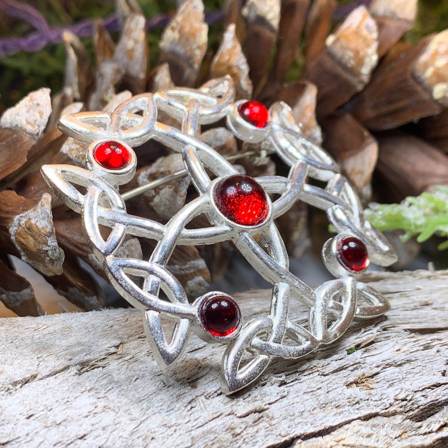 Celtic Brooch, Irish Pennanular Pin, Irish Jewelry, Scottish Brooch, Celtic Pin, Ireland Gift, Plaid Pin, Tartan Pin, Wiccan Jewelry