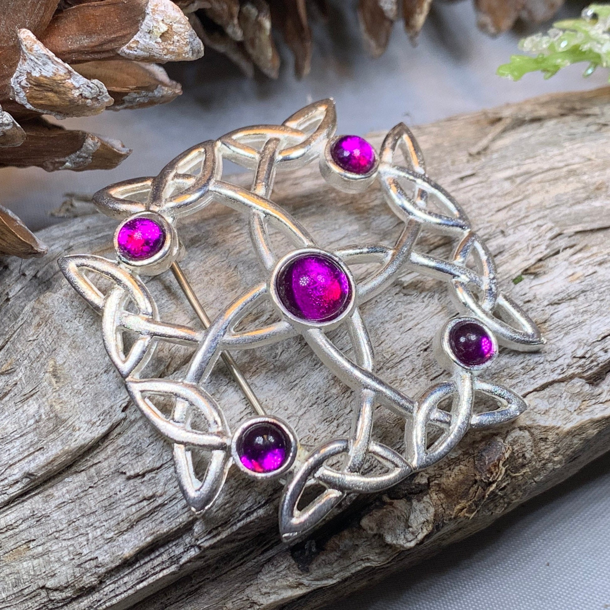 Celtic Brooch, Irish Pennanular Pin, Irish Jewelry, Scottish Brooch, Celtic Pin, Ireland Gift, Plaid Pin, Tartan Pin, Wiccan Jewelry