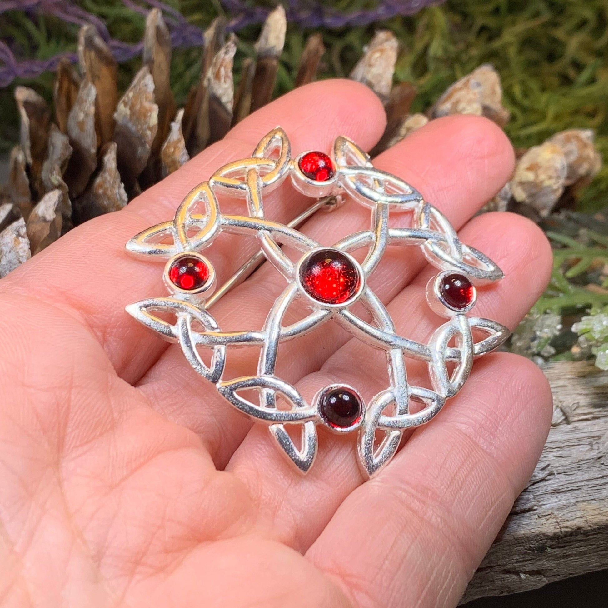 Celtic Brooch, Irish Pennanular Pin, Irish Jewelry, Scottish Brooch, Celtic Pin, Ireland Gift, Plaid Pin, Tartan Pin, Wiccan Jewelry
