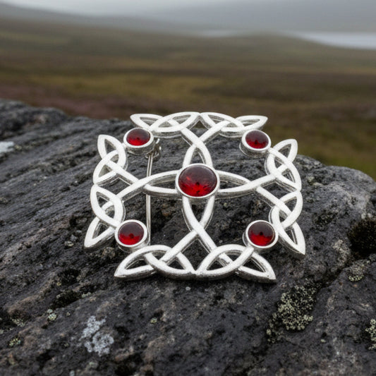 Celtic Brooch, Irish Pennanular Pin, Irish Jewelry, Scottish Brooch, Celtic Pin, Ireland Gift, Plaid Pin, Tartan Pin, Wiccan Jewelry