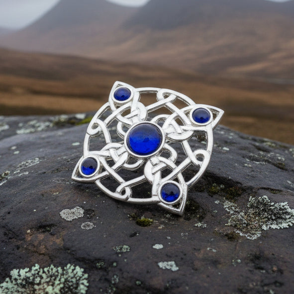Celtic Brooch, Irish Pennanular Pin, Irish Jewelry, Scottish Brooch, Celtic Pin, Ireland Gift, Plaid Pin, Tartan Pin, Wiccan Jewelry
